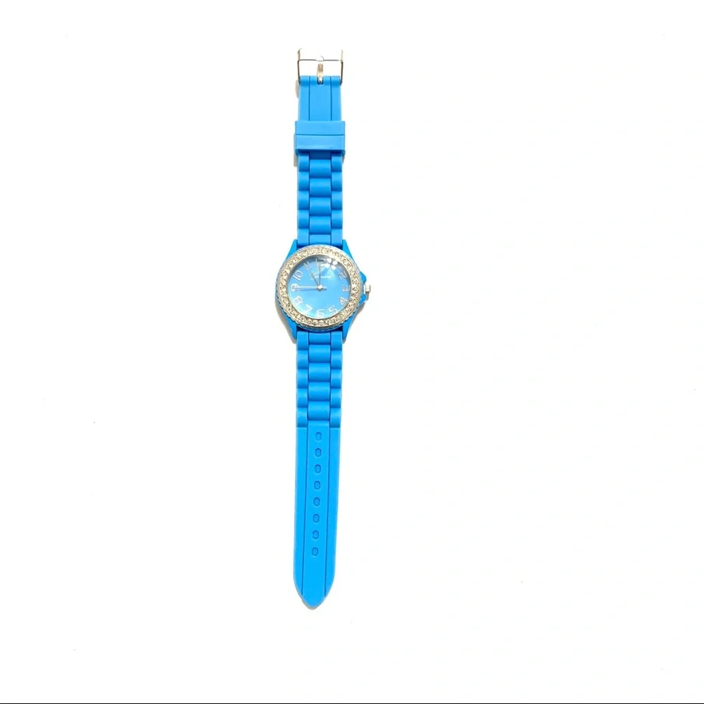 Silicon Jelly Band Watch, baby blue.